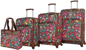 Lily Bloom Playful Garden 4-Piece Luggage Set 
